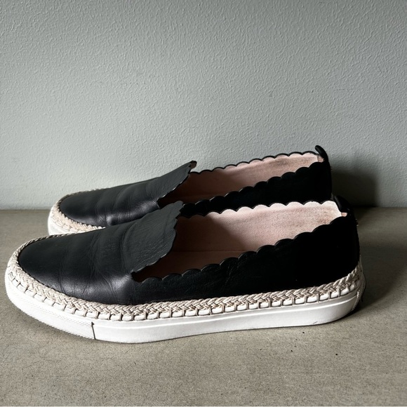 Kate Spade Loren Black Scalloped Slip-On Espadrille Sneakers - Picture 3 of 7